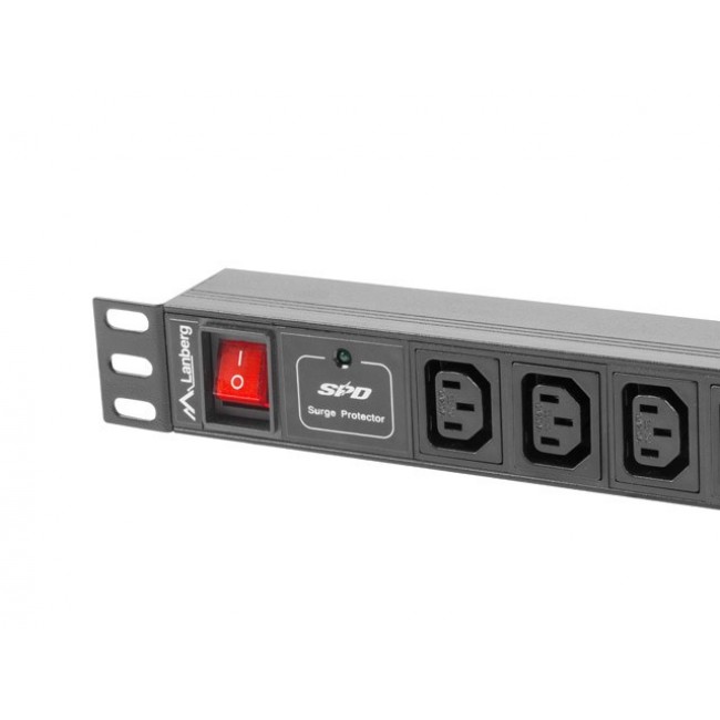 Lanberg PDU-10I-0200-IEC-BK power distribution unit (PDU) 10 AC outlet(s) 1U Black