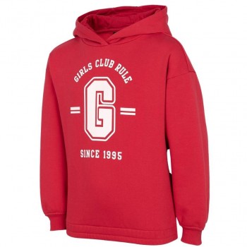 Girls' sweatshirt 4F red HJZ22 JBLD004 62S 122/128cm