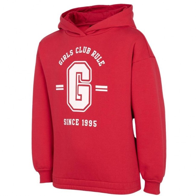 Girls' sweatshirt 4F red HJZ22 JBLD004 62S 122/128cm Girls' sweatshirt 4F red HJZ22 JBLD004 62S 122/128cm