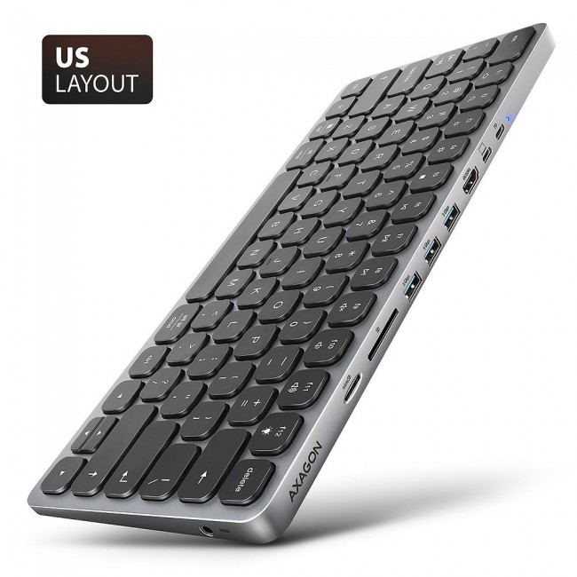 Axagon HMC-KB-US laptop dock/port replicator Wired USB 3.2 Gen 1 (3.1 Gen 1) Type-C Grey Axagon HMC-KB-US laptop dock/port replicator Wired USB 3.2 Gen 1 (3.1 Gen 1) Type-C Grey