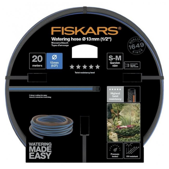 Fiskars 1027107 garden hose 20 m Above ground Blue, Grey