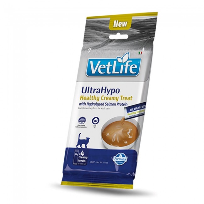 FARMINA Vet Life Cat Ultrahypo Creamy treat with Salmon box mono cat treat 4x15g