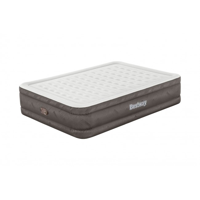 Bestway Fortech Air Mattress Queen with Built-in AC Pump and Antimicrobial Coating 2.03 m x 1.52 m x 46 cm
