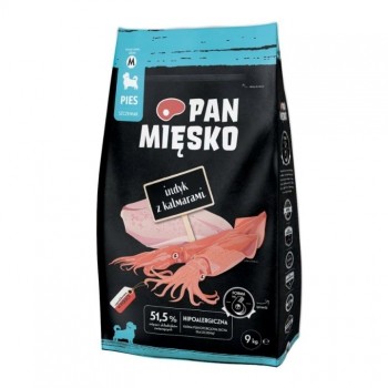 PAN MIĘSKO Turkey with squid Puppy M - dry dog food - 9kg