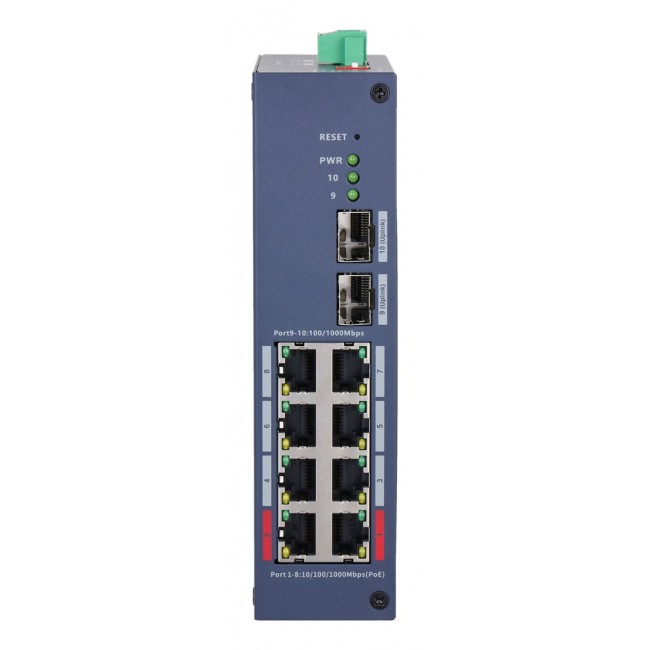 Dahua Technology CHS4210-8GT-110 network switch Managed L2 Gigabit Ethernet (10/100/1000) Power over Ethernet (PoE) DIN rail Dark Blue