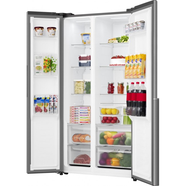 Gorenje Side by side kyl /fryssk p med MultiFlow Cooling f r j mn luftcirkulation i hela sk pet. NoFrost Plus eliminerar manuell avfrostning, medan SuperCool och FastFreeze hj lper till att uppr tth lla optimala f rh llanden f r nyinlagda dagligvaror.