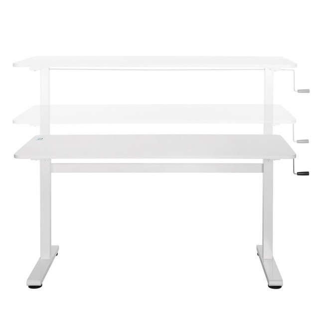 Manual height adjustable desk Ergo Office, max 40 kg, max height 117cm, with a top for standing and sitting work, ER-401 W Manual height adjustable desk Ergo Office, max 40 kg, max height 117cm, with a top for standing and sitting work, ER-401 W