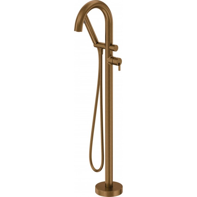 Freestanding bathtub faucet with shower set