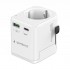 Gembird TPA-EU1A1C20-01-W Grounded universal travel power adapter, 20 W, white