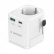 Gembird TPA-EU1A1C20-01-W Grounded universal travel power adapter, 20 W, white Gembird TPA-EU1A1C20-01-W Grounded universal travel power adapter, 20 W, white