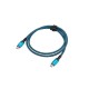 Lanberg CA-CMCM-44CU-0005-BK USB cable USB4 Gen 2x2 0.5 m USB C Black, Blue
