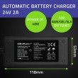 Qoltec 52665 Automatic charger for AGM GEL STD batteries | 24V charger | 2A | 48W | LED | 1.8m cable