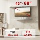Maclean electric ceiling/floor mount, extendable, 43''-88'', VESA 600x400, max 60kg, 100-240V AC,50/60Hz