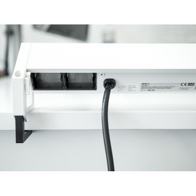 Bachmann Desk2 socket-outlet 3 x Type F Black, Stainless steel
