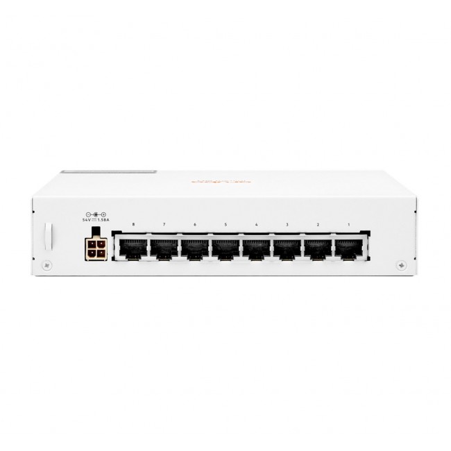 Aruba Instant On 1430 8G Class4 PoE 64W Unmanaged L2 Gigabit Ethernet (10/100/1000) Power over Ethernet (PoE) White