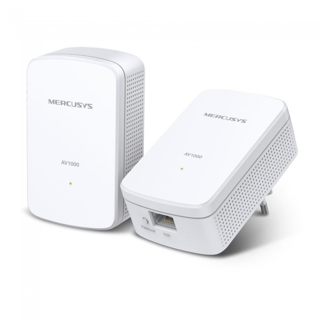 Mercusys | AV1000 Gigabit Powerline Starter Kit | MP500 KIT | 1000 Mbit/s | Ethernet LAN (RJ-45) ports 1 Mercusys | AV1000 Gigabit Powerline Starter Kit | MP500 KIT | 1000 Mbit/s | Ethernet LAN (RJ-45) ports 1