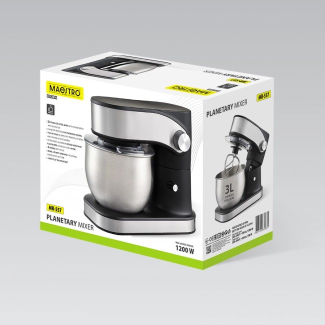 Feel-Maestro MR-557 Planetary mixer with 3 l bowl, 1200 W Black