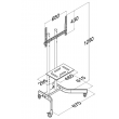 TV trolley stand Maclean, professional, on wheels, max 32-65 TV trolley stand Maclean, professional, on wheels, max 32-65