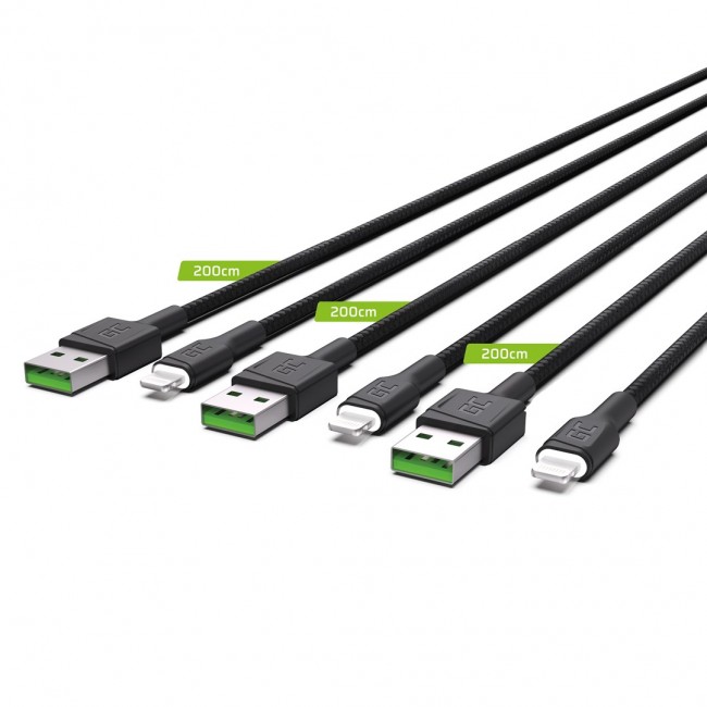 Green Cell KABGCSET06 lightning cable 2 m Black