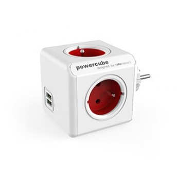 Allocacoc PowerCube Original USB Type E power extension 4 AC outlet(s) Indoor Red