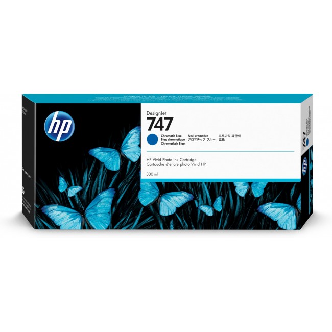 HP 747 300-ml Chromatic Blue DesignJet Ink Cartridge HP 747 300-ml Chromatic Blue DesignJet Ink Cartridge