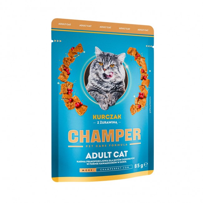 CHAMPER Chicken with cranberries - wet cat food - 85g CHAMPER Chicken with cranberries - wet cat food - 85g