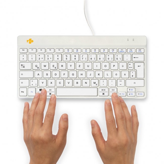 R-Go Tools Ergonomic keyboard R-Go Compact Break, compact keyboard with break software, QWERTZ (DE), wired, white R-Go Tools Ergonomic keyboard R-Go Compact Break, compact keyboard with break software, QWERTZ (DE), wired, white