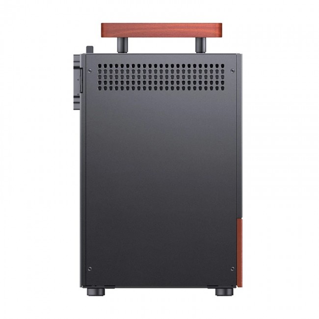 Jonsbo T6 PC Case, Mini-Tower, Mini-ITX, Tempered Glass, Wood, black
