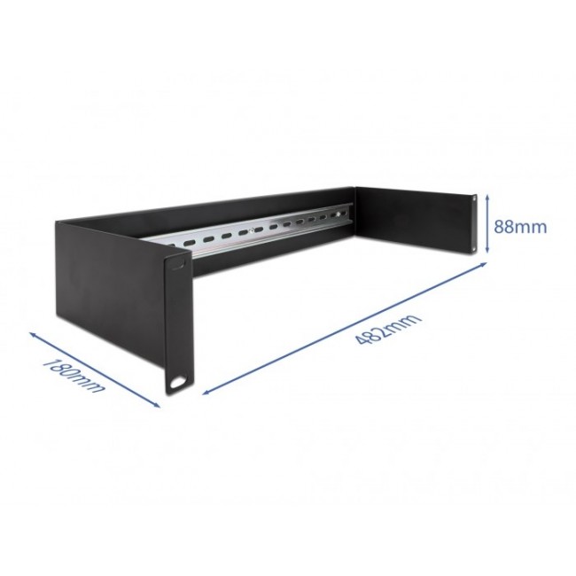 DeLOCK 19 DIN rail Panel 2U black