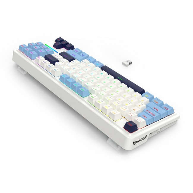 REDRAGON K728WBB-RGB-PRO Antonium Pro keyboard USB + RF Wireless + Bluetooth White, Blue