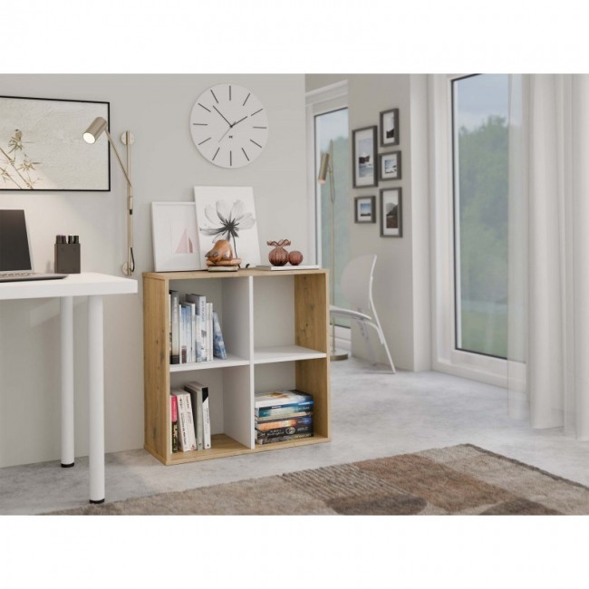 MALAX 2X2 ARTISAN/WHITE BOOKCASE