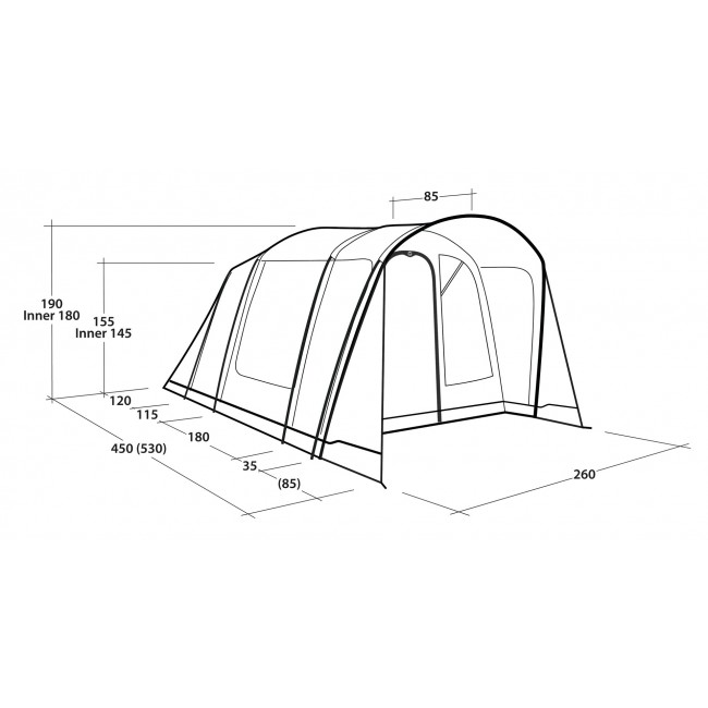 Outwell Durango 4 4 person(s) Green Tunnel tent