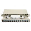 Equip 12-Port Fiber Optic Splice Box, SC Duplex, OS2, 1U, Equipped, Grey