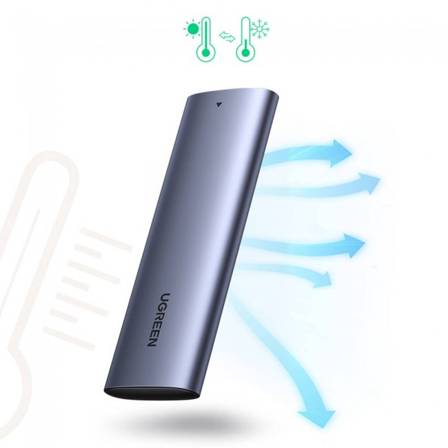 Ugreen M.2 B-Key SATA 3.0 hard drive enclosure 5Gbps grey + USB Type-C cable (CM400)