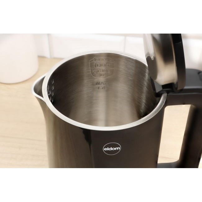 ELDOM NEEV kettle, capacity 1.7 l, power 2200 W, steel center, black