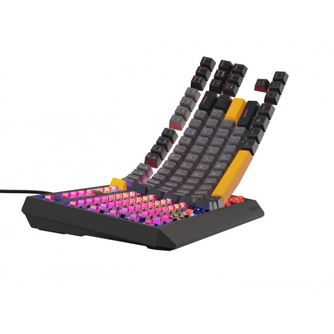 GENESIS Thor 230 TKL keyboard Gaming USB + RF Wireless + Bluetooth QWERTY Black, Grey, Orange
