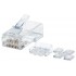 Intellinet RJ45 Modular Plugs, Cat6A, UTP, 2-prong, for stranded wire, 15 gold plated contacts, 80 pack