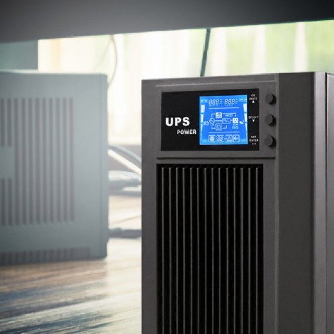 Qoltec Zasilacz awaryjny UPS On-line | Pure Sine Wave | 3kVA | 2.4kW | LCD | USB Qoltec Zasilacz awaryjny UPS On-line | Pure Sine Wave | 3kVA | 2.4kW | LCD | USB