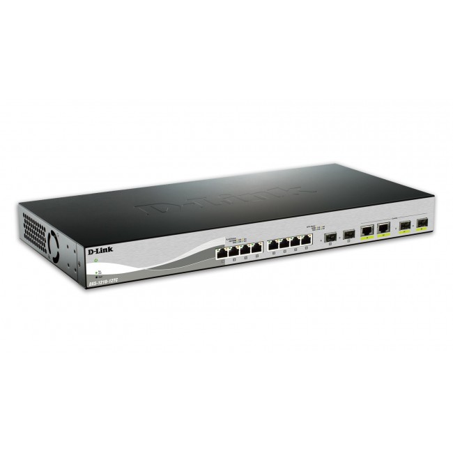 D-Link DXS-1210-12TC/E network switch Managed L2 10G Ethernet (100/1000/10000) 1U Black, Silver D-Link DXS-1210-12TC/E network switch Managed L2 10G Ethernet (100/1000/10000) 1U Black, Silver