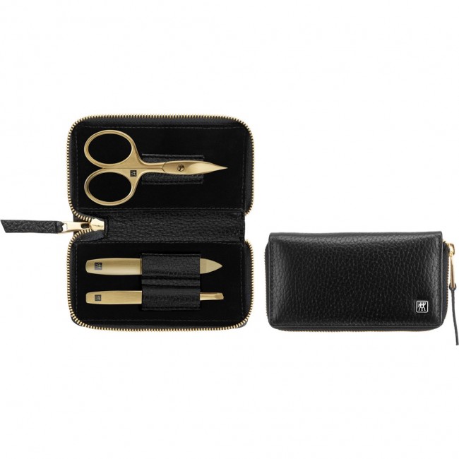 ZWILLING Twinox Gold Edition manicure set 97747-004-0 - black leather case 3 pieces - black ZWILLING Twinox Gold Edition manicure set 97747-004-0 - black leather case 3 pieces - black
