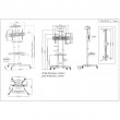 Manhattan TV & Monitor Mount, Trolley Stand, 1 screen, Screen Sizes: 37-65