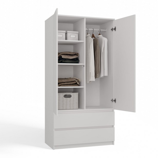 Topeshop SZAFA MALWA B bedroom wardrobe/closet 5 shelves 2 door(s) White