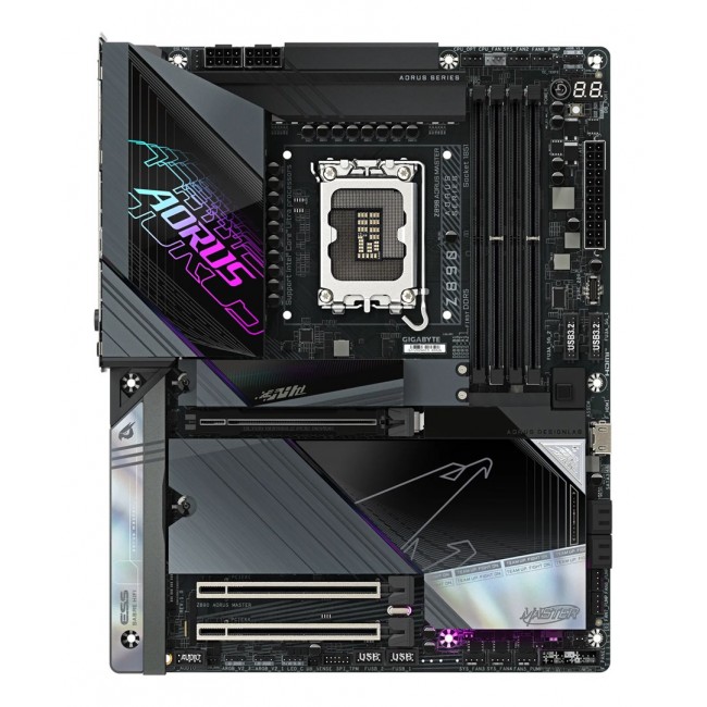 GIGABYTE Z890 AORUS MASTER Motherboard - Supports Intel Core Ultra (Series 2) CPUs, 18+1+2 phases VRM, up to 9500MHz DDR5 (OC), 2xPCIe 5.0 + 3xPCIe 4.0, Wi-Fi 7, 10GbE LAN, Thunderbolt 4