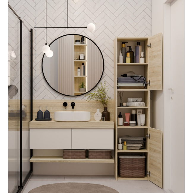 Topeshop S40 SONOMA bathroom storage cabinet Oak