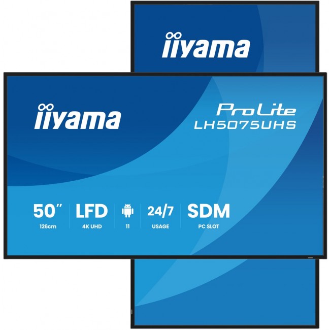 iiyama LH5075UHS-B2AG Signage Display Digital signage flat panel 125.7 cm (49.5