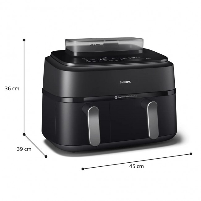 Philips 5000 series NA550/00 fryer Double 9 L Stand-alone 2750 W Hot air fryer Black