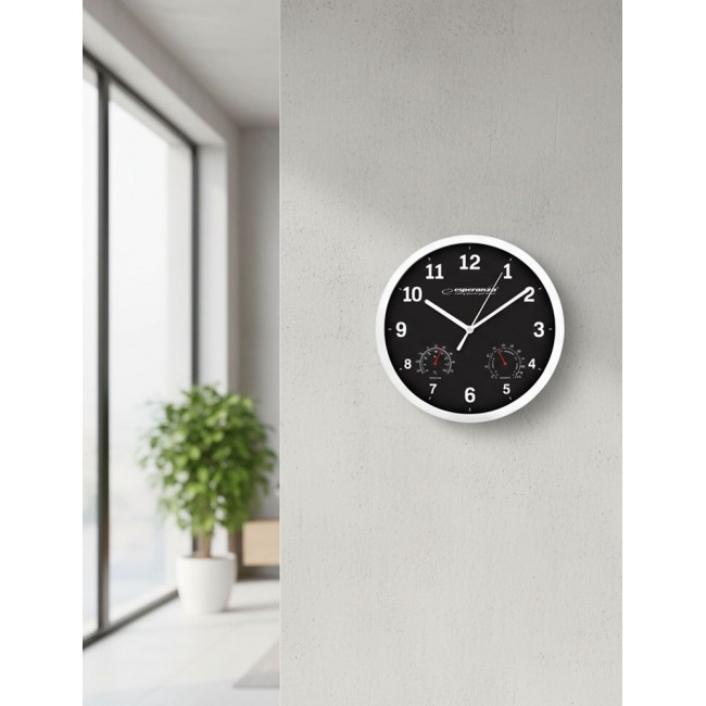 Esperanza EHC016K Mechanical wall clock Round Black