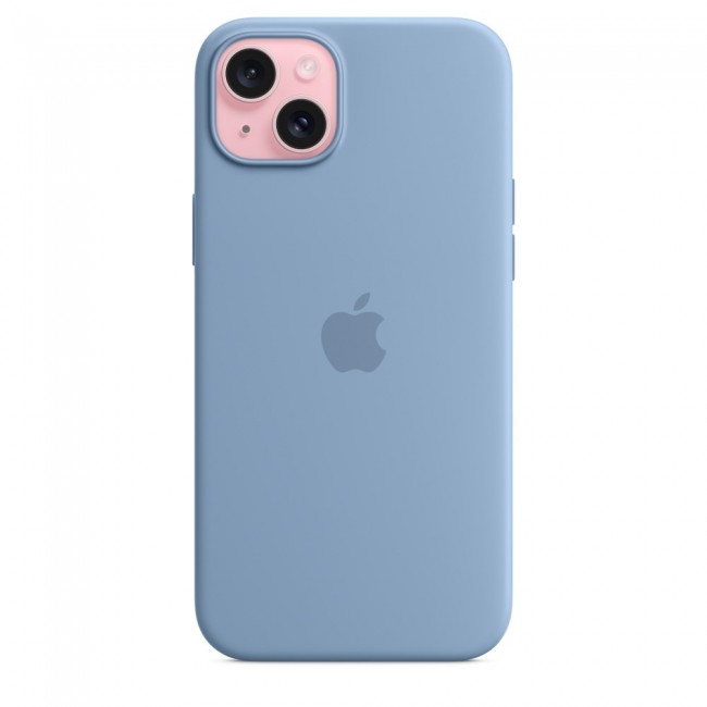 Apple iPhone 15 Plus Silicone Case with MagSafe - Winter Blue Apple iPhone 15 Plus Silicone Case with MagSafe - Winter Blue