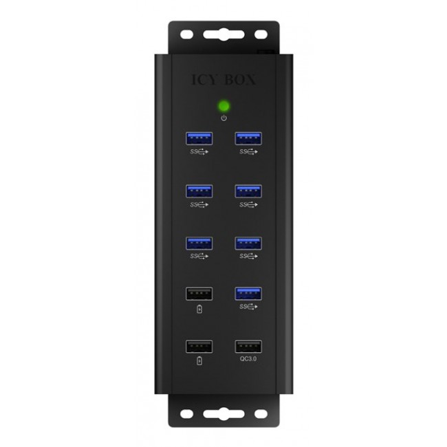 ICY BOX IB-HUB1703-QC3 USB 3.2 Gen 1 (3.1 Gen 1) Type-B 5000 Mbit/s Black