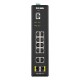 D-Link 12-Port L2 Industrial Smart Managed Switch with 10 x 1GBaseT(X) & 2 x SFP